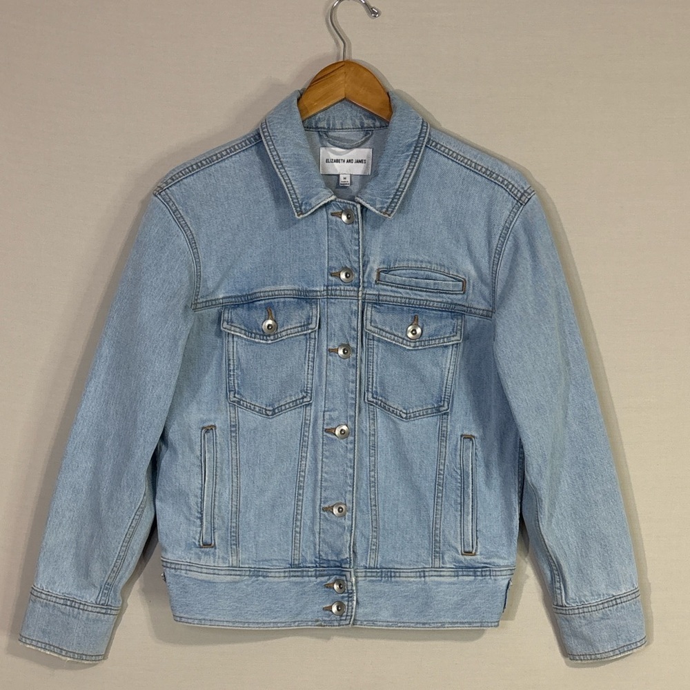 Elizabeth and James Light Wash Denim Jacket M Organic Cotton